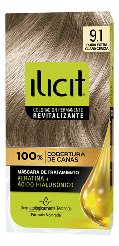 Ilicit Tintura 9.01 Rubio Extra Claro Ceniza  67.5 Ml  45 G