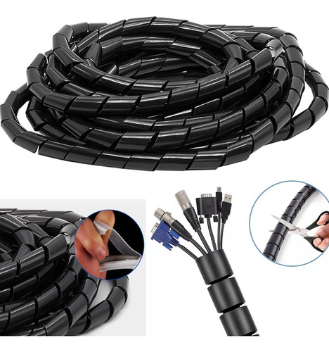 Atrapa Cable Organizador De Cable Espiral 12 Metros X 8mm