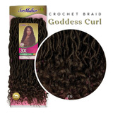 Cabelo Faux Locs Goddess Curl 55 Cm Ser Mulher + Brinde Cor 6 Castanho