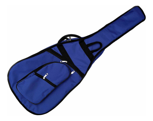 Funda Guitarra Criolla Celeste Acolchada 3 Bolsillos Mochila