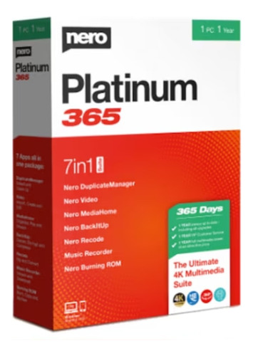 Nero Platinum 365 (pc) 1 Dispositivo 1 Ano Envio Rápido