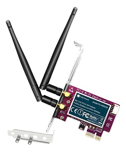 Adaptador Wifi Pcie De Doble Banda 600mbps Para Windows -