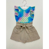 Conjunto Infantil Mini Diva Short Com Body Blogueirinha