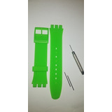 Correa Reloj Swatch 19mm Verde Limón +pasadores Herramienta 