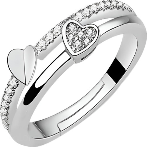 Anillo Plata 925 Corazón Amor Reina Ajustable Reina