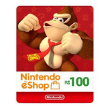 Cartão Nintendo Switch 3ds Wii U Eshopcard Br R$100 Imediato