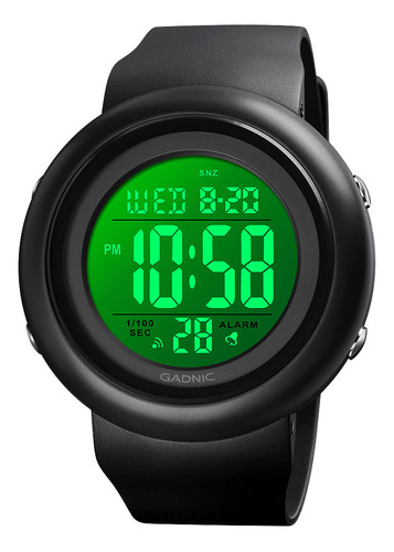 Reloj Pulsera Digital Hombre Luz Alarma Gadnic Sumergible