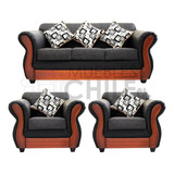 Juego De Living Boston Sofa Y Sillones Pu Lino/ Muebleschile