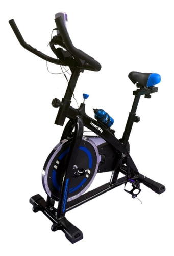 Bicicleta Ergométrica Spinning 13kg Com Monitor Suporta 120k Cor Azul