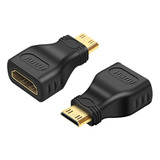 Mini Hdmi Macho A Hdmi Hembra De 19 Pines Chapado En Oro Neg