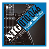 Encordoamento Guitarra N-64 Nig .010 + Palheta Brinde Prn64l