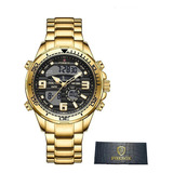 Relojes Foxbox Luxury Chronograph Luminous Para Hombre Color Del Bisel Dorado/negro