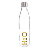 Botella De Agua De Vidrio Para Heladera 1 Litro Diseño H20