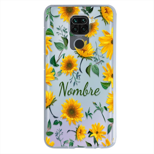 Funda Xiaomi Mi Redmi  Girasoles Personalizada Con Tu Nombre