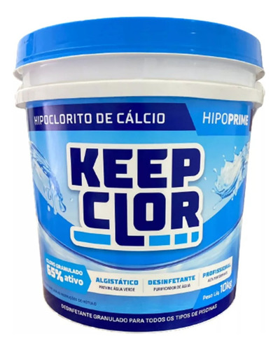 Cloro Para Piscina Concentrado 65% Balde 10kg Keep Clor