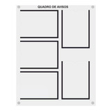 Quadro De Aviso Gestão Com 5 Displays A4 Acrílico 3 Preto