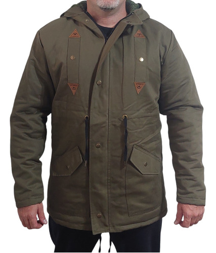 Campera Parka De Abrigo Con Corderito 