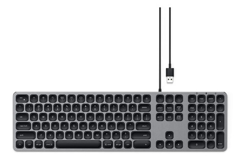 Teclado Satechi Metallic Series Aluminum Wired Usb Keyboard Qwerty Inglês Us Cor Space Gray