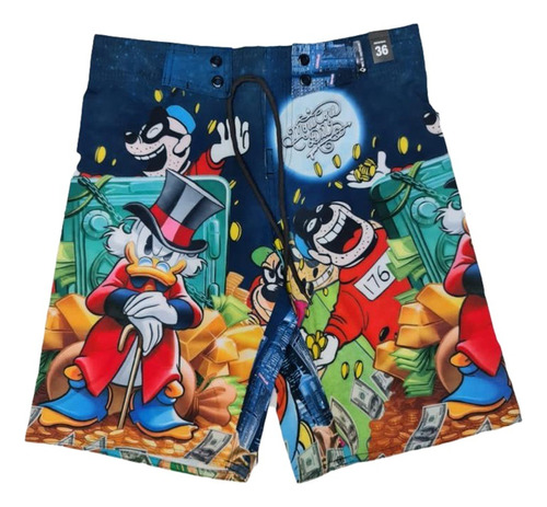 Short Bermuda Mcd Tio Patinhas/metralha De Quebrada 4 Peças 