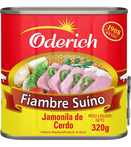 Presuntada Jamón Oderich Enlatada 320g - Cx 3 Unid