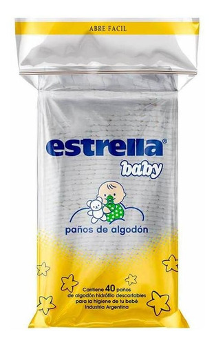 Pack X 3 Unid Paño  Baby 40 Un Estrella Toallitas Humedas