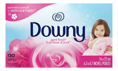 Lenço Downy Amaciante Para Secadora 120 Folhas 24hs