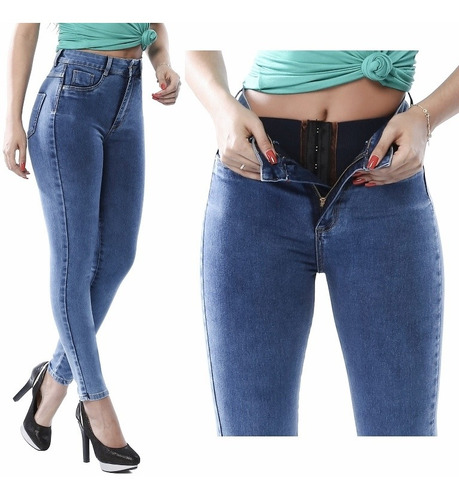 Calça Sawary Jeans Super Lipo+cinta Modeladora Alta Skinny 