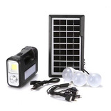Kit Painel Placa Solar 3 Lâmpada Led Luz Emergência Portatil