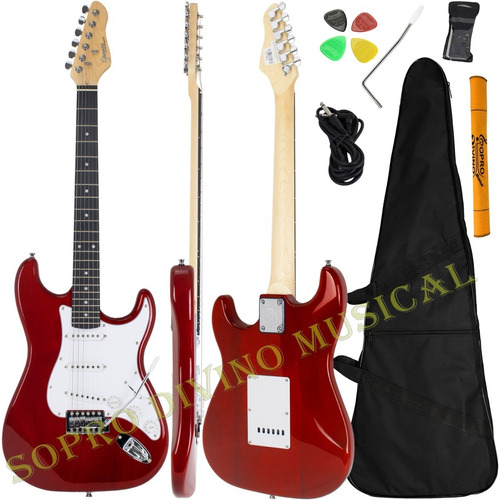 Guitarra Stratocaster Giannini Série G100 Trd Vermelha Capa 