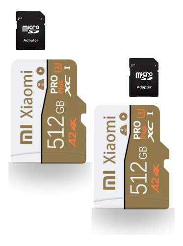 Kit 2 Cartão Memória Micro Sd Xiaomi 512gb  A2 4k Ultra Fast