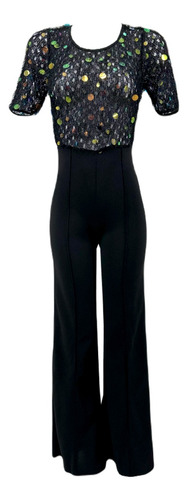 Palazzo Elegante Dama Completo Jumpsuit Lentejuela Jp15625