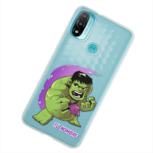 Funda Para Motorola Hulk Marvel Personalizada Con Tu Nombre