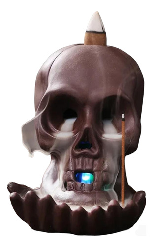 Quemador De Incienso Calavera Con Luz 