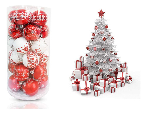 24 Bolas De Navidad Para Decoración De Árbol De Navidad