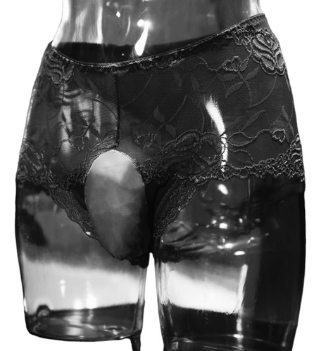  Bóxer Para Hombre Sexy Con Encaje Sección Transparente 