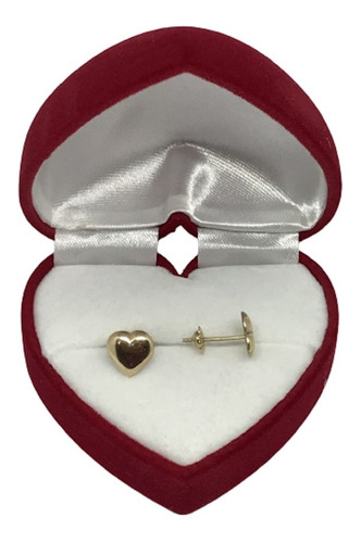 Aro Pendientes De Oro 18k Corazón Joyería