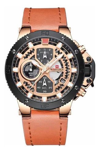 Reloj Naviforce Hombre Correa De Cuero Analógico Cuarzo