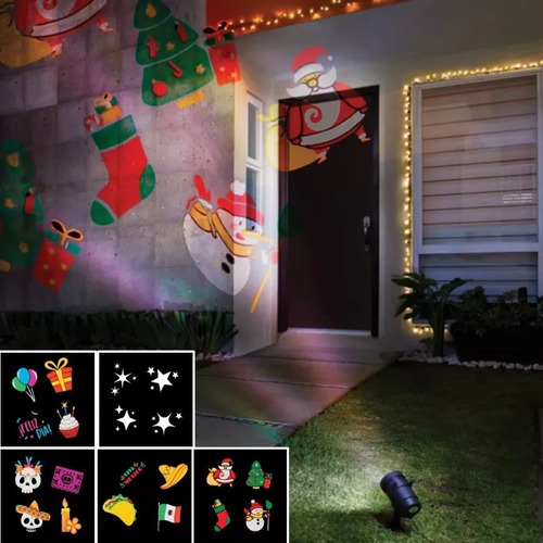 Proyector Luz Navidad Con Movimiento Incluye 4 Plantillas
