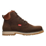 Bota Casual Levis Café De Piel Con Cordones Para Hombre