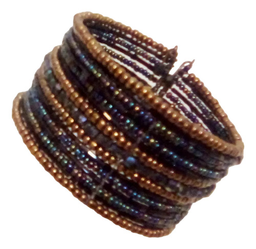 Pulsera Brazalete Mostacillas Rigida Adaptable India Style