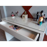 Mesa Maquillaje  Con Cajon + Vidrio 1 Mt En Melamina