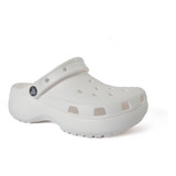 Crocs Classic Platform Clog Blanco Mujer