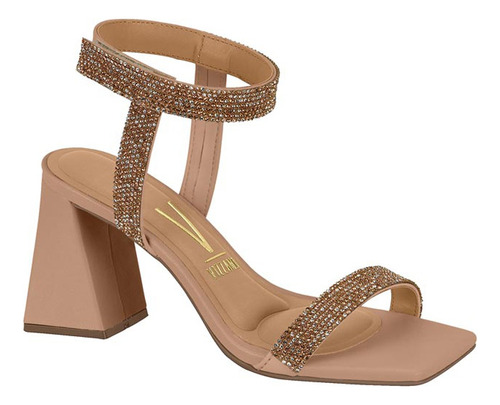 Sandalia Vizzano Mujer Fiesta Brillos Strass Taco Alto 8cm