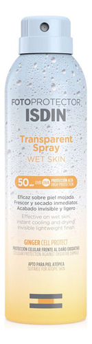 Fotoprotector Isdin Spray Spf 50+ Wet Skin Protector Solar Piel Sensible