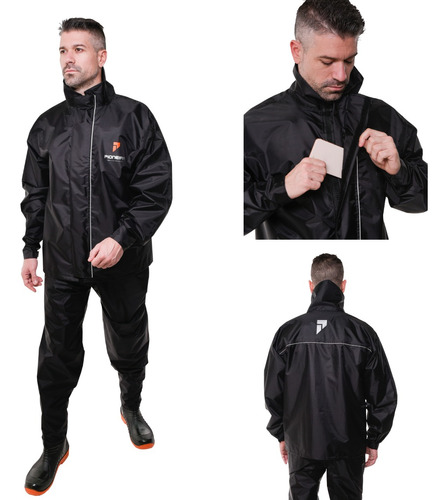 Roupa Chuva Capa Moto Conjunto Motoqueiro Nylon Impermeavel