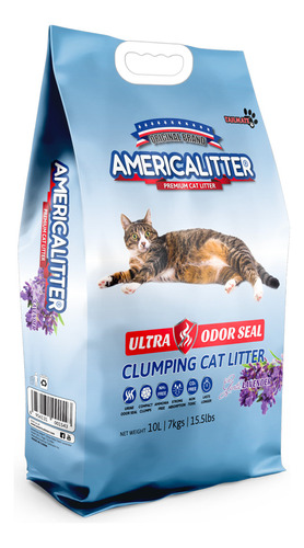 Arena Para Gatos America Litter Ultra Odor Seal Lavanda 15kg