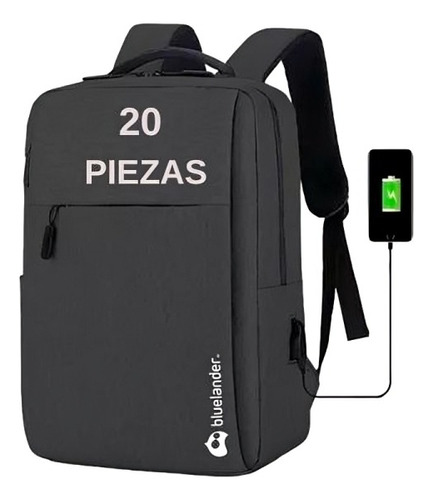 Mayoreo 20 Mochilas Antirrobo Laptop Impermeable Puerto Usb