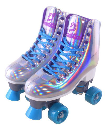 Patins Roller Infantil Ou Adulto 4 Rodas Platinado Ajustável