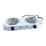 Parrilla Electrica Portable 2 Quemadores Color Blanco