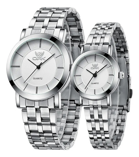 Duo Pareja Relojes Hombre Y Dama Moda Cuarzo Acero Opk 6019 | Meses sin interés